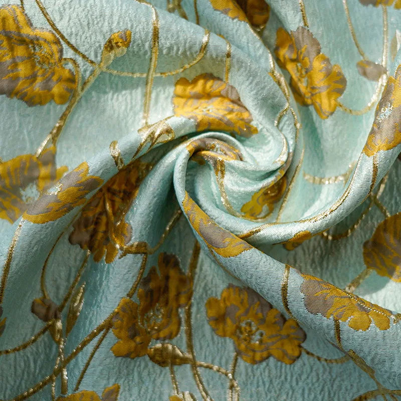 Janssens Lake Green 3D Jacquard Fabric
