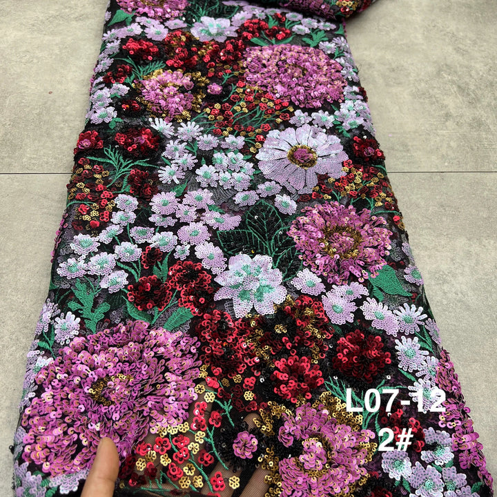 5 YARDS / 10 COLORS / Aurette Floral Beaded Embroidery Bridal Mesh Lace Fabric