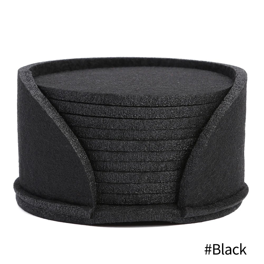 11pcs Round Felt Coaster Dining Table Protector Heat Resistant Pad