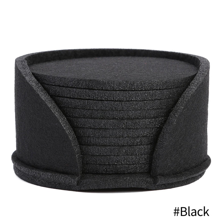 11pcs Round Felt Coaster Dining Table Protector Heat Resistant Pad