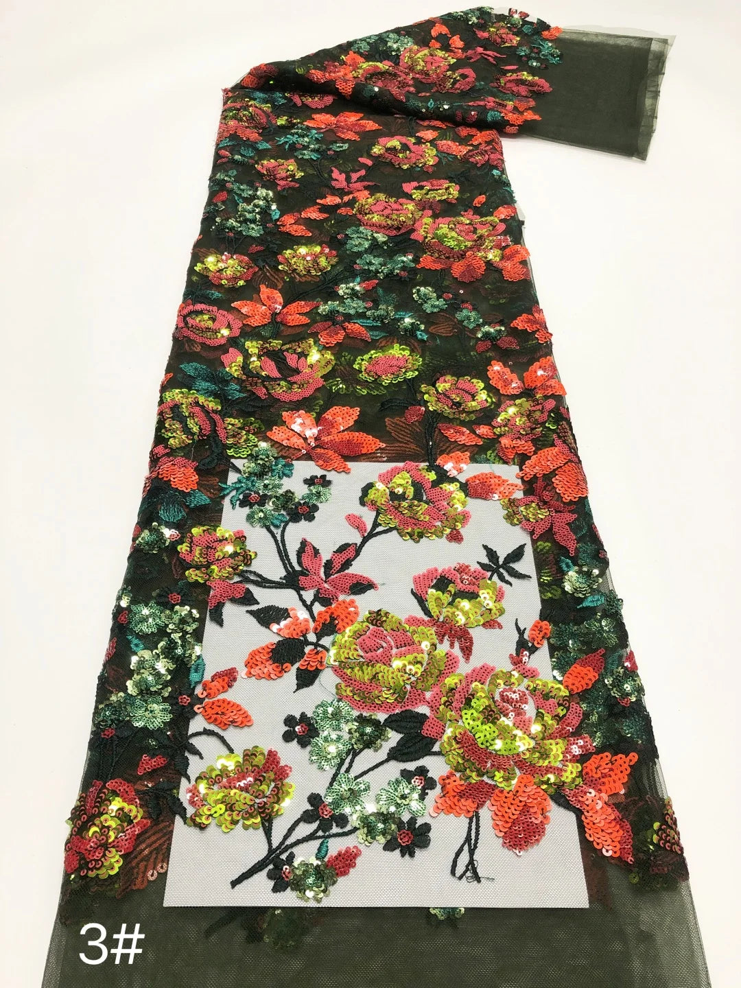 5 YARDS / 3 COLORS / Zarique Beaded Embroidery Bridal Mesh Lace Fabric