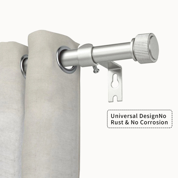Lyra 5/8" Diameter Adjustable Single Drapery Curtain Rod Set