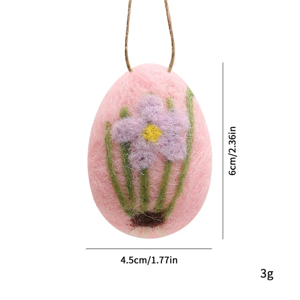 Daisy Wool Felt Easter Egg Ornaments