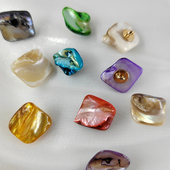 Moex 16MM Irregular Shape Resin Button - 10 PC