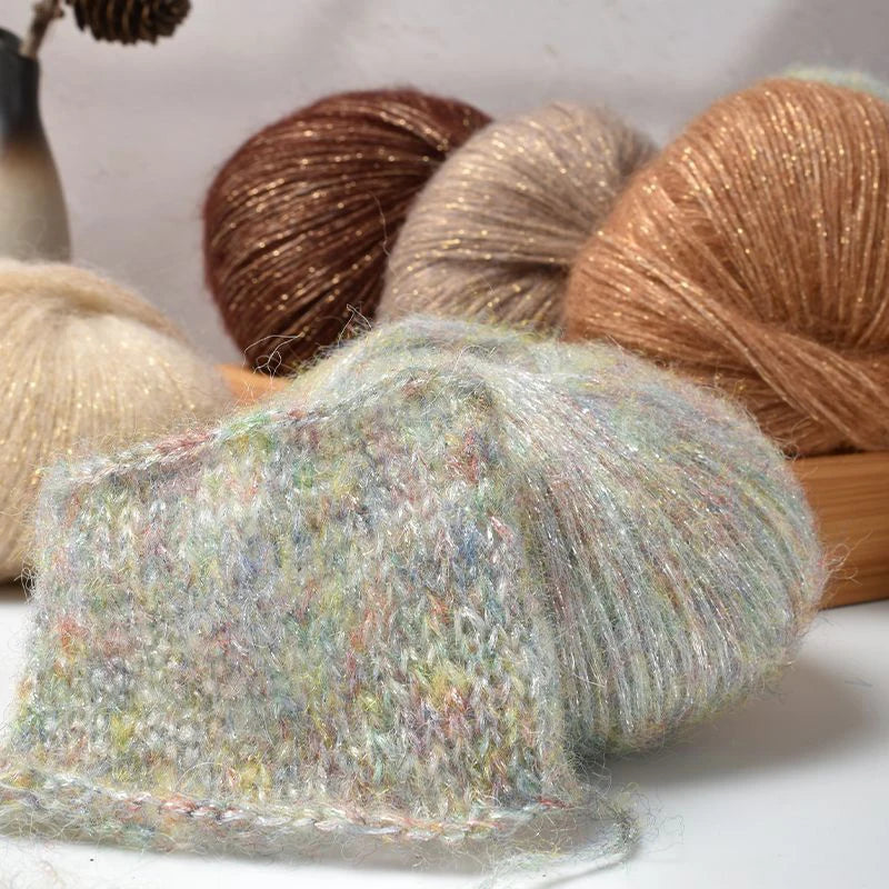 25g Golden Sequin Crochet Yarn