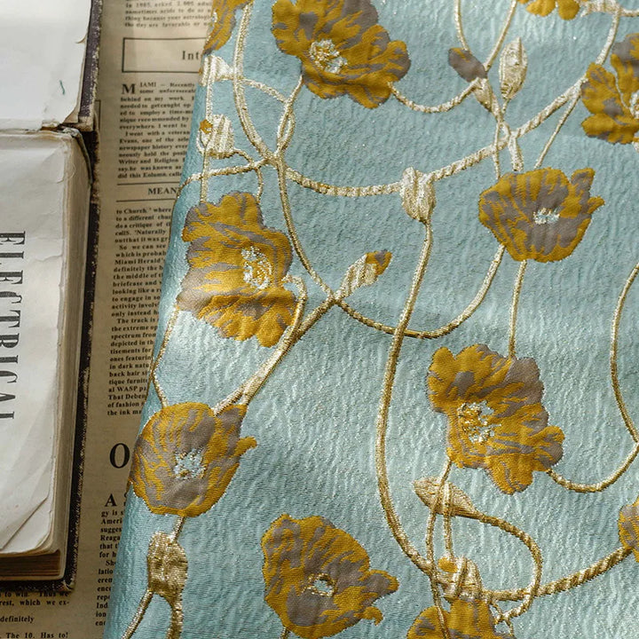 Janssens Lake Green 3D Jacquard Fabric