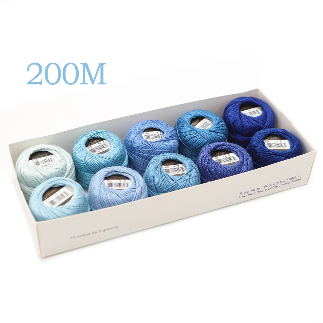 12 Roll / 100% Egyptian Cotton Crochet Thread Set