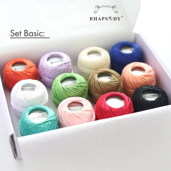 12 Roll / 100% Egyptian Cotton Crochet Thread Set