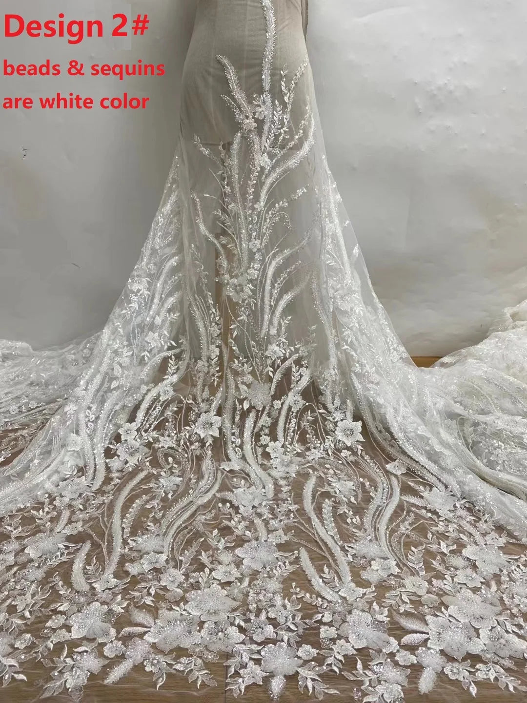 5 YARDS / 2 COLORS / Malianthe Floral Sequin Beaded Embroidery Tulle M Classic Modern Fabrics 5 YARDS / 2 COLORS / Malianthe Floral Sequin Beaded Embroidery Tulle M Classic Modern Fabrics