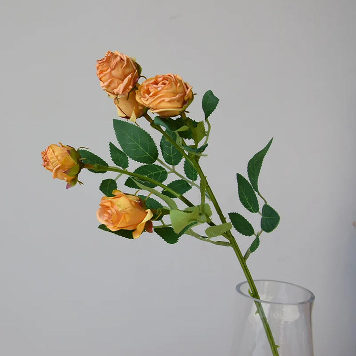 Serein 17 inch 5 Head Vintage Faux Rose Flower