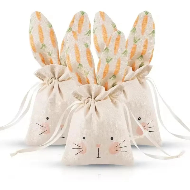 Rabbit Easter Burlap Gift Bags