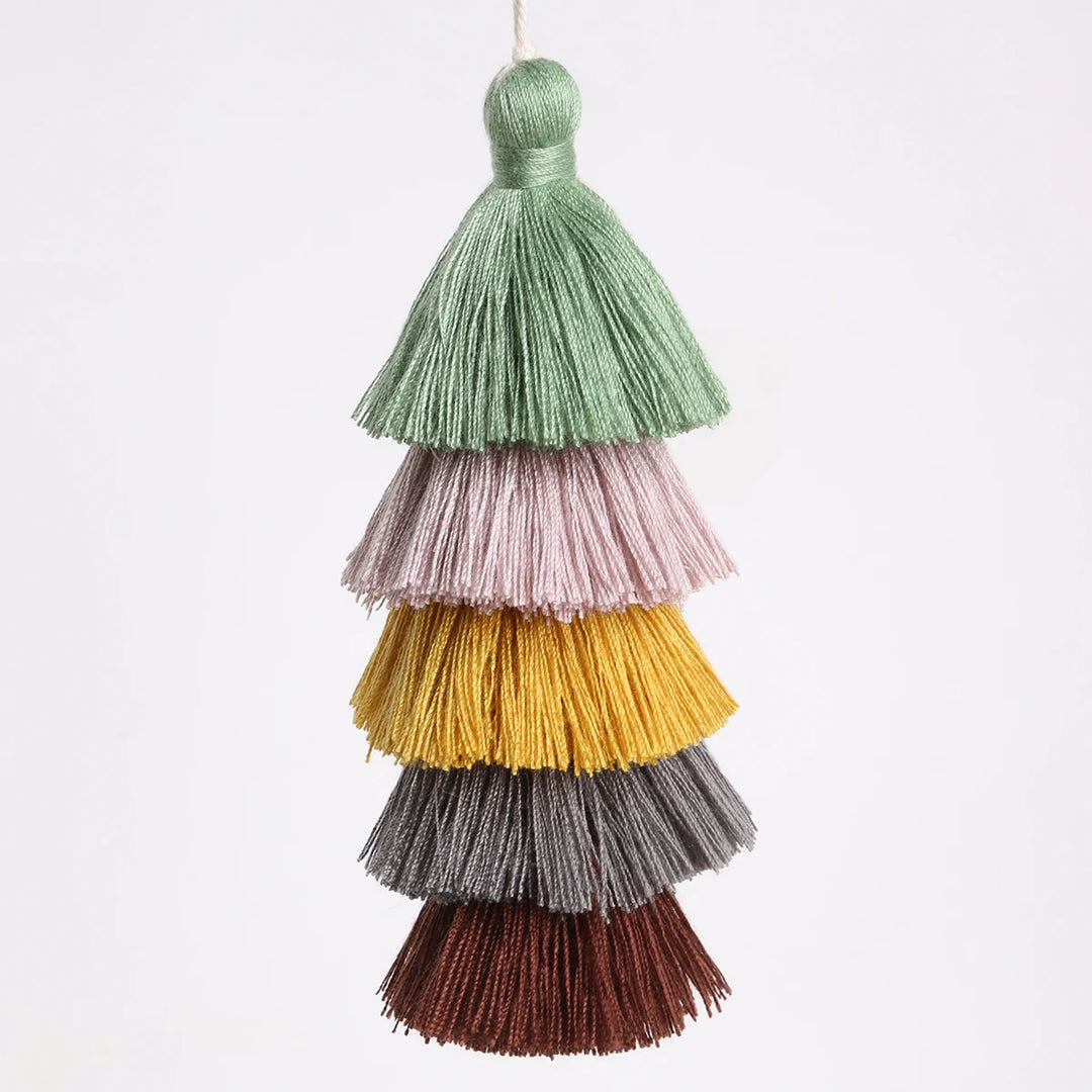 Valure 12cm Polyester Cotton 5 Layers Colorful Key Tassels
