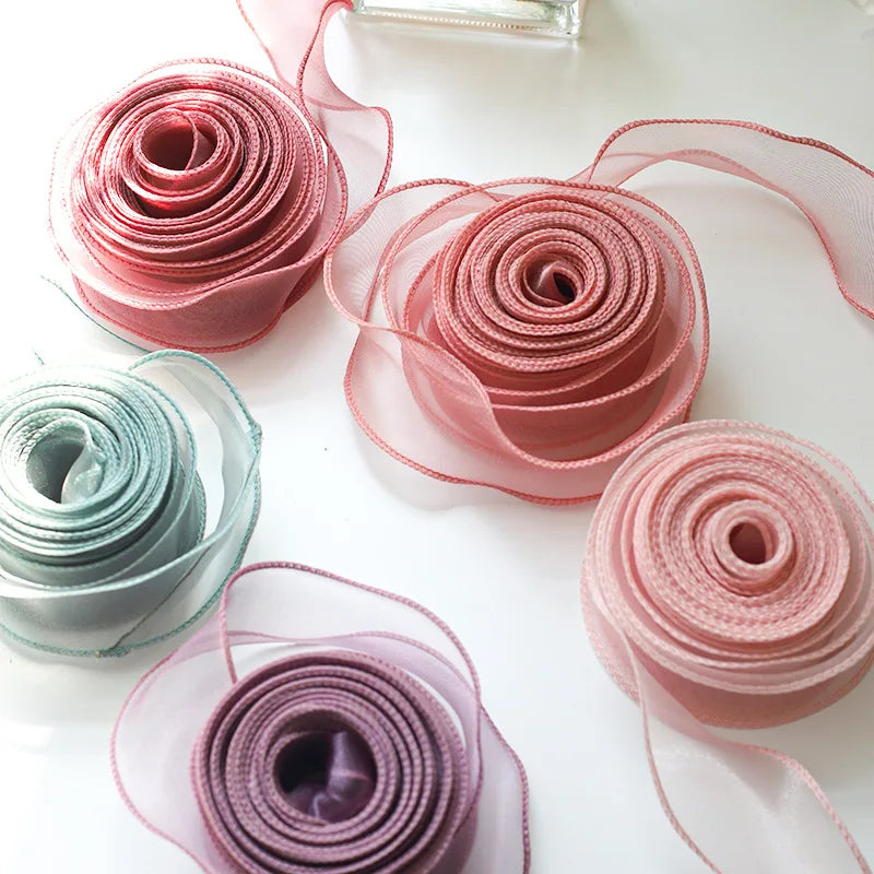 10 Yards / Sheer Chiffon Organza Ribbon Roll