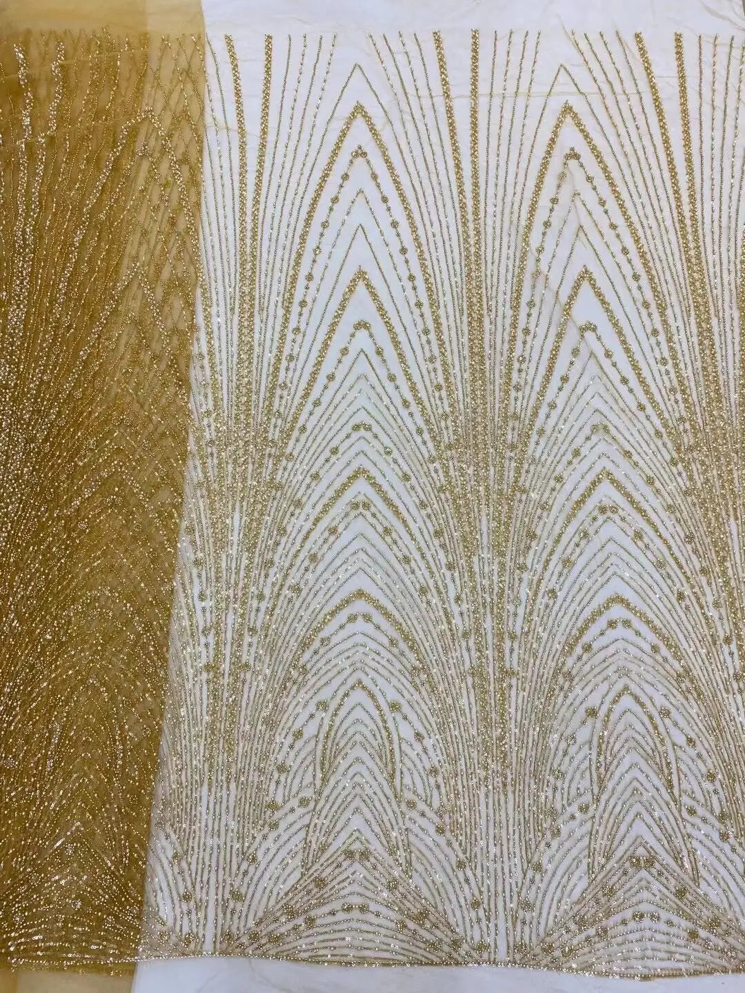 Stella METALLIC GOLD Glitter Tulle Mesh Lace / Dress Fabric / Fabric by the  Yard