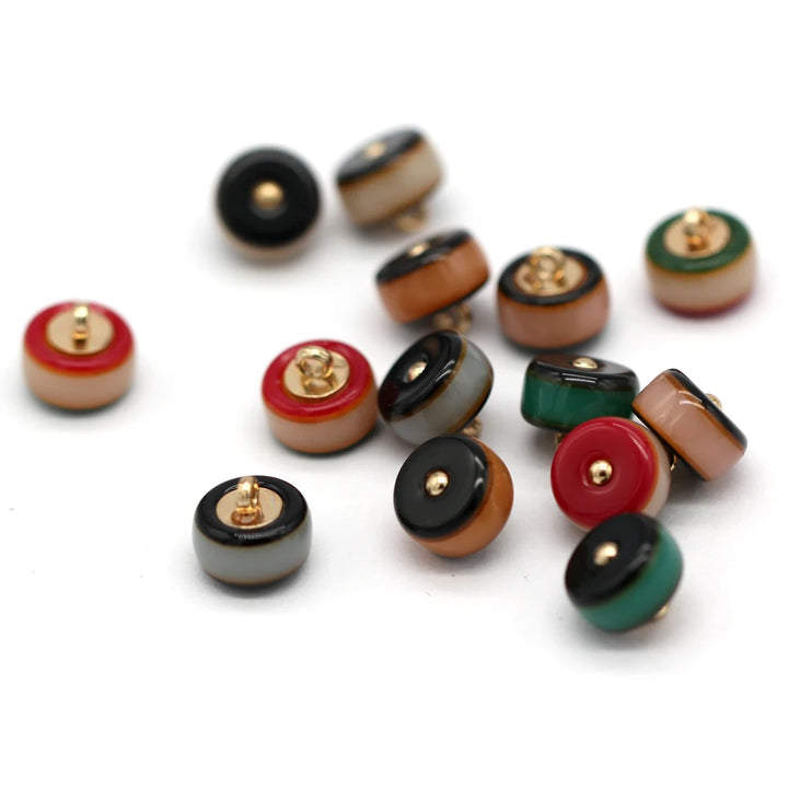 Woxo 10mm Multicolor Round Resin Button - 10 PC