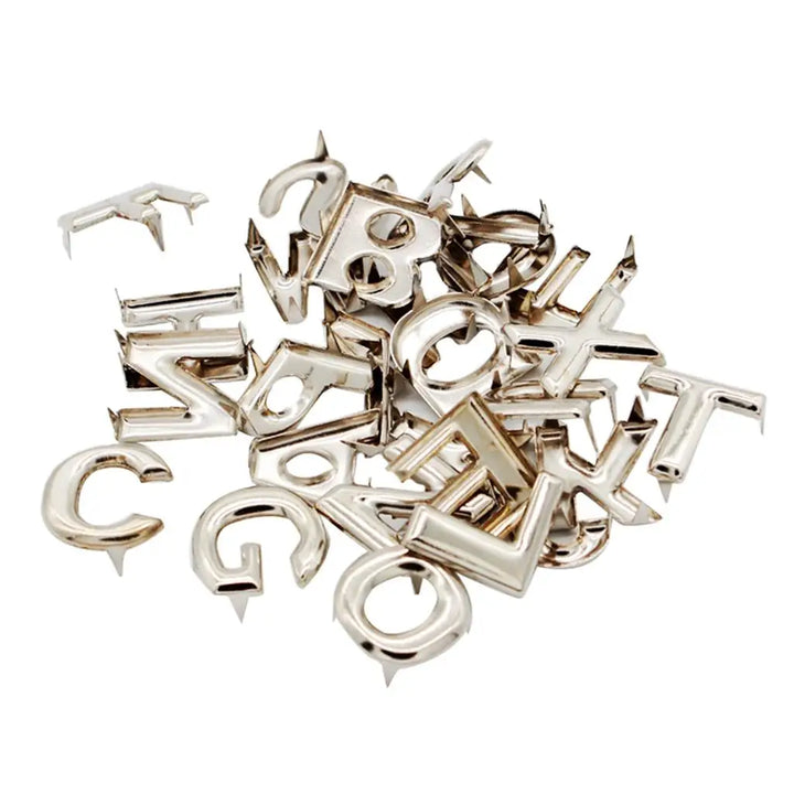 26Pcs English Letters A-Z Claw Nails Punk Rivets Stud Shoes Bags Accessories
