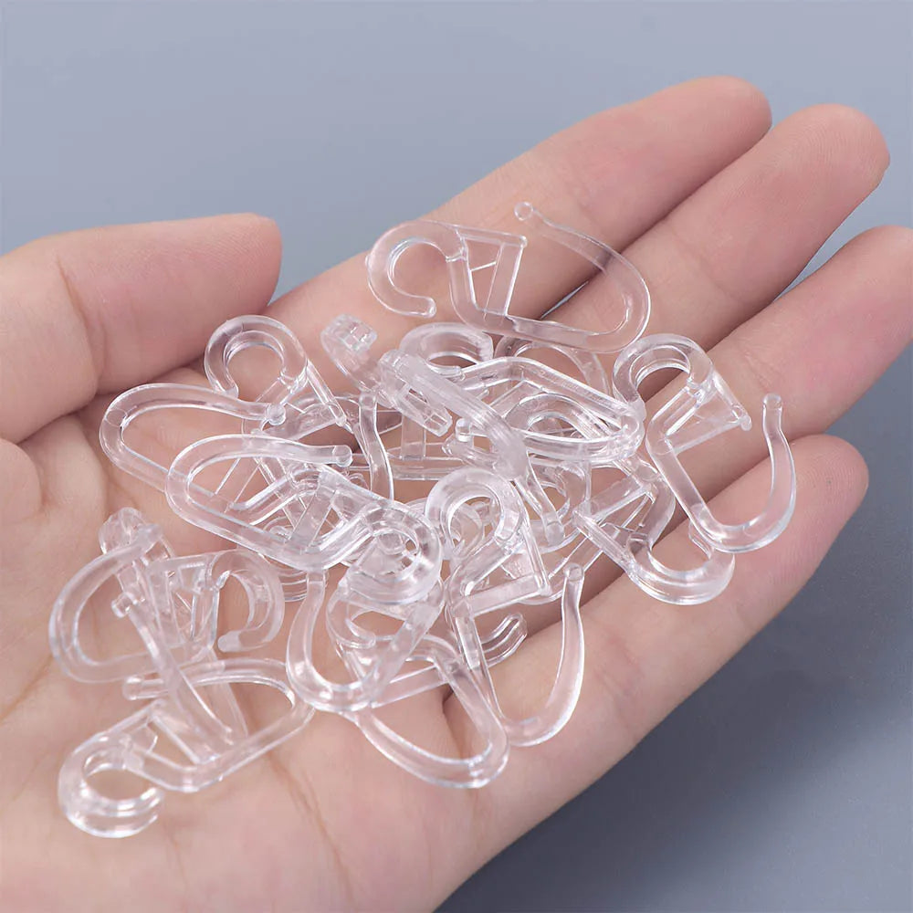 20 PC / Plastic Drapery Curtain Hooks