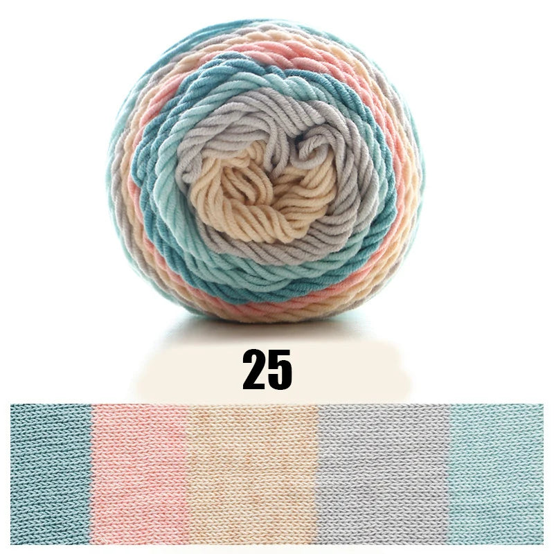 100g Ball Rainbow Cotton Yarn