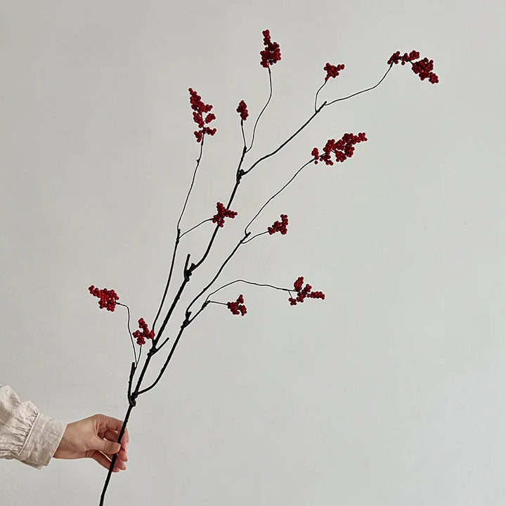 Musa 36 Inch Artificial Red Berry Fruit Branch
