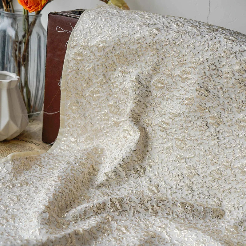 Elimani Gold Silver Floral Jacquard Fabric