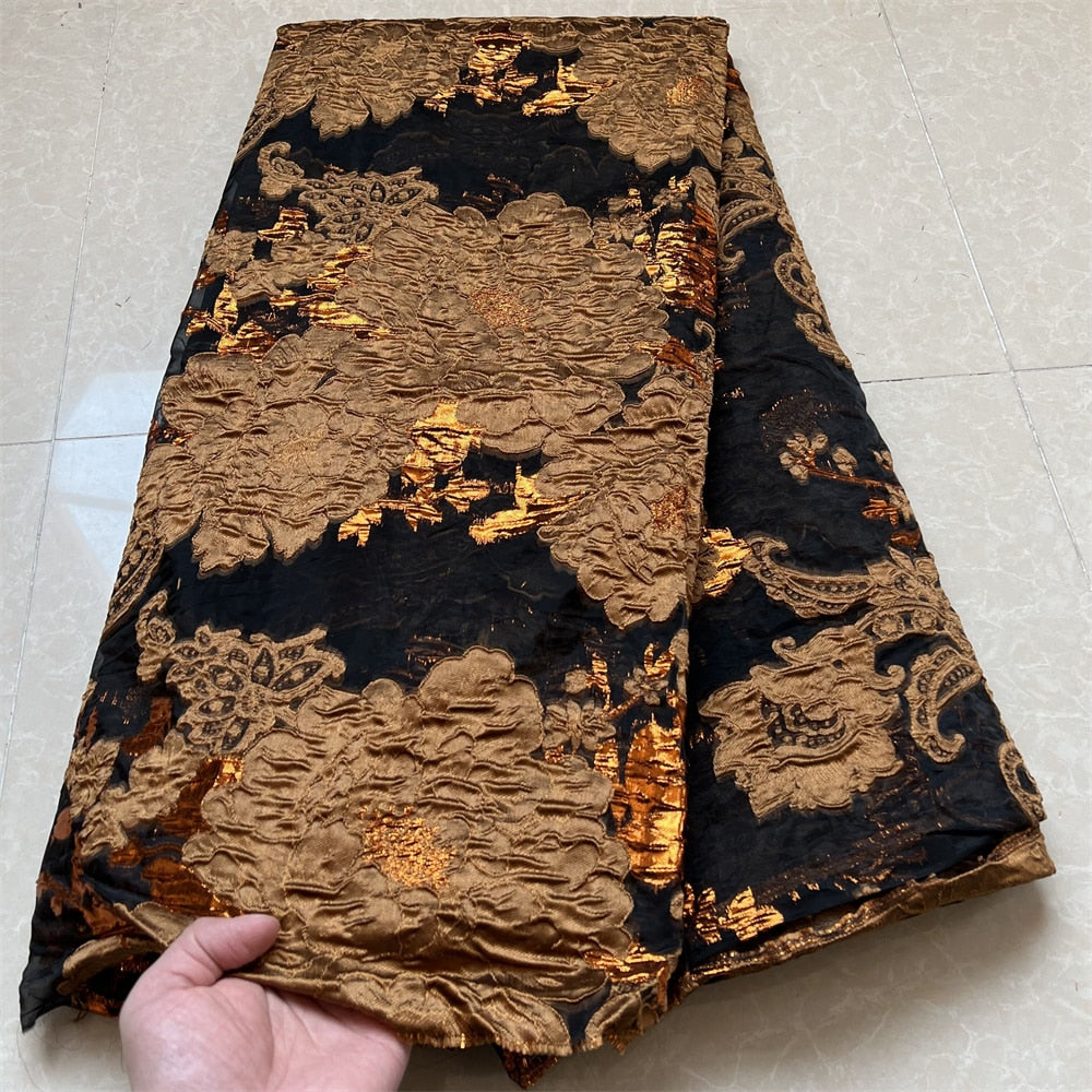 5 YARDS / 7 COLORS / Gresso Gold Black Viscose Jacquard Woven Fabric f Classic Modern Fabrics 5 YARDS / 7 COLORS / Gresso Gold Black Viscose Jacquard Woven Fabric f Classic Modern Fabrics