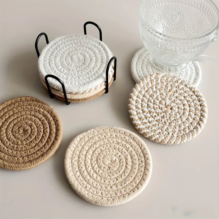4pcs Rattan Drink Coasters