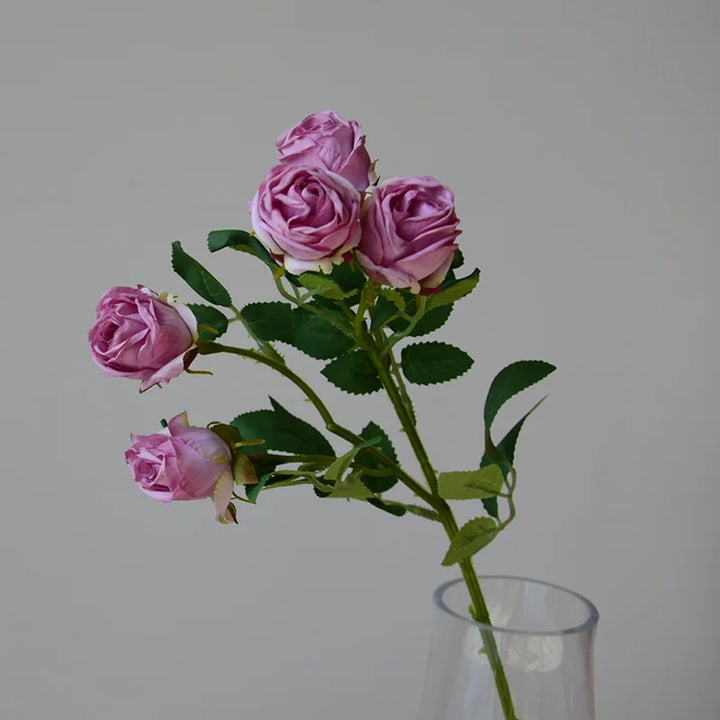 Serein 17 inch 5 Head Vintage Faux Rose Flower