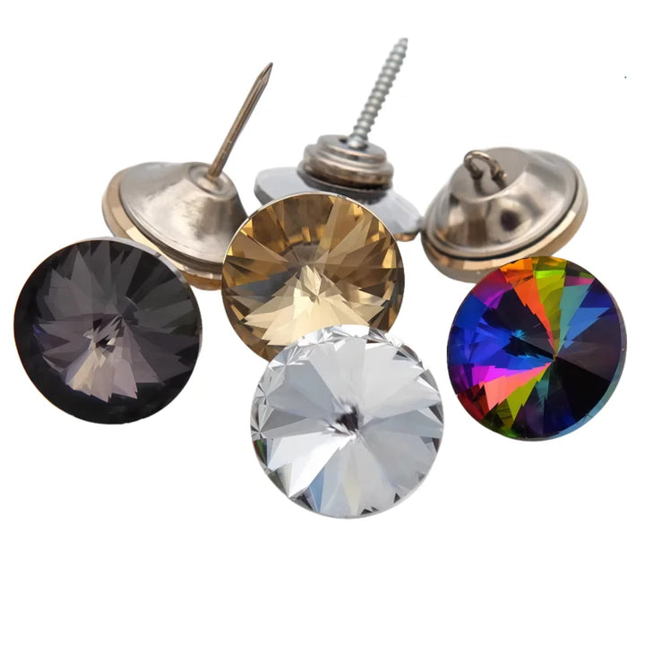 100pc Crystal Upholstery Tack Cubic Studs Nails