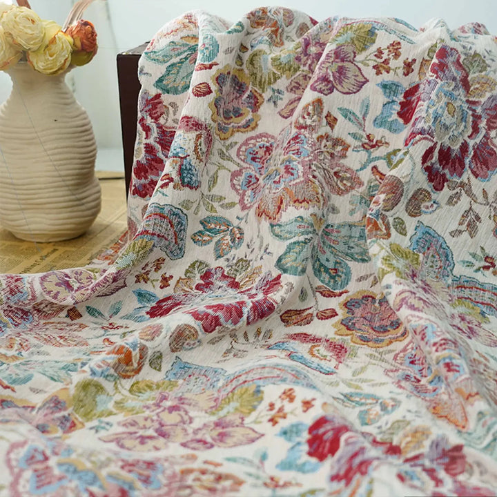 Chachos Multicolor Flower Woven Chenille Fabric