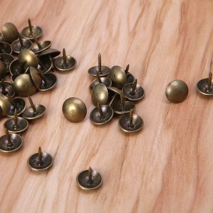 100pc Antique Brass Bronze Upholstery Nails