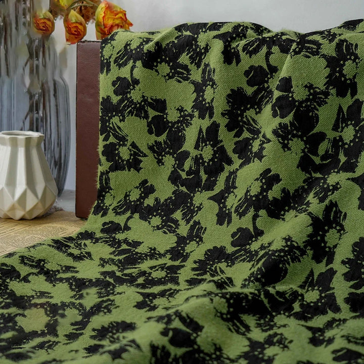 Mubarak Dark Green Yarn Dyed Jacquard Fabric