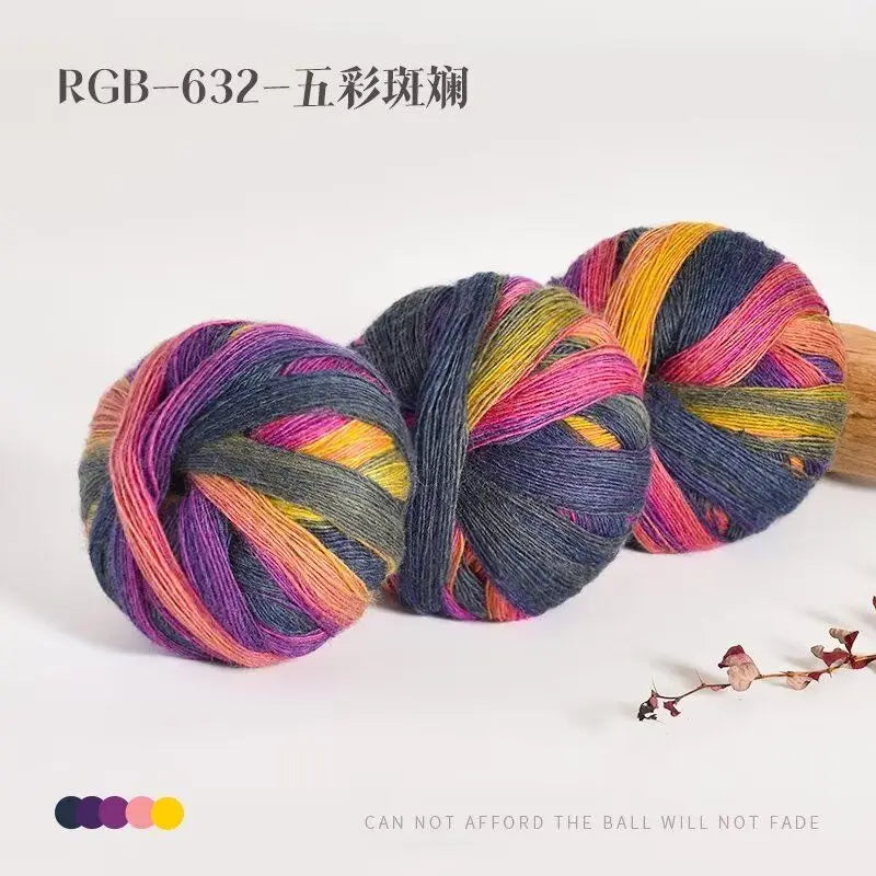 300g Pack Rainbow Wool Yarn