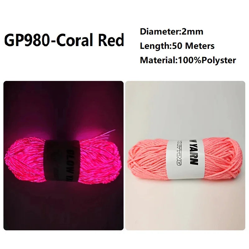 2mm 4mm Luminous Yarn Glow in the Dark Yarn