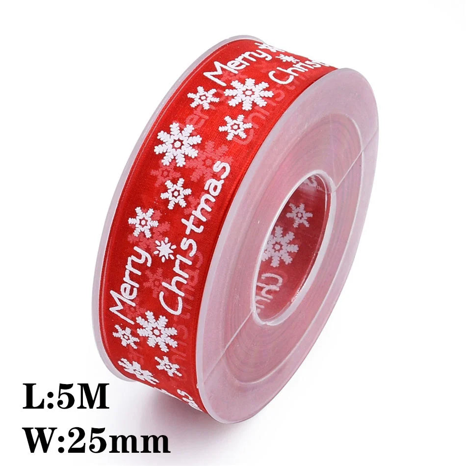 5 Meters / Christmas Satin Natural Organza Ribbon