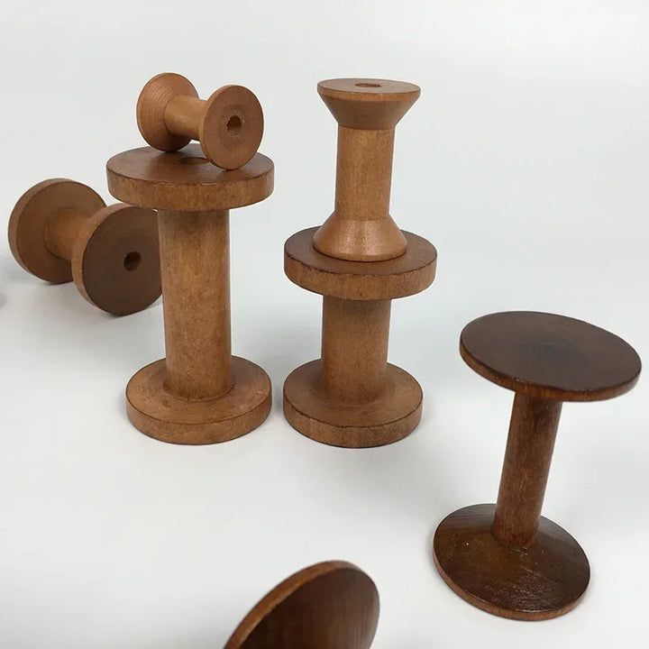 Big Wood Empty Bobbin Spools For Ribbons and Thread