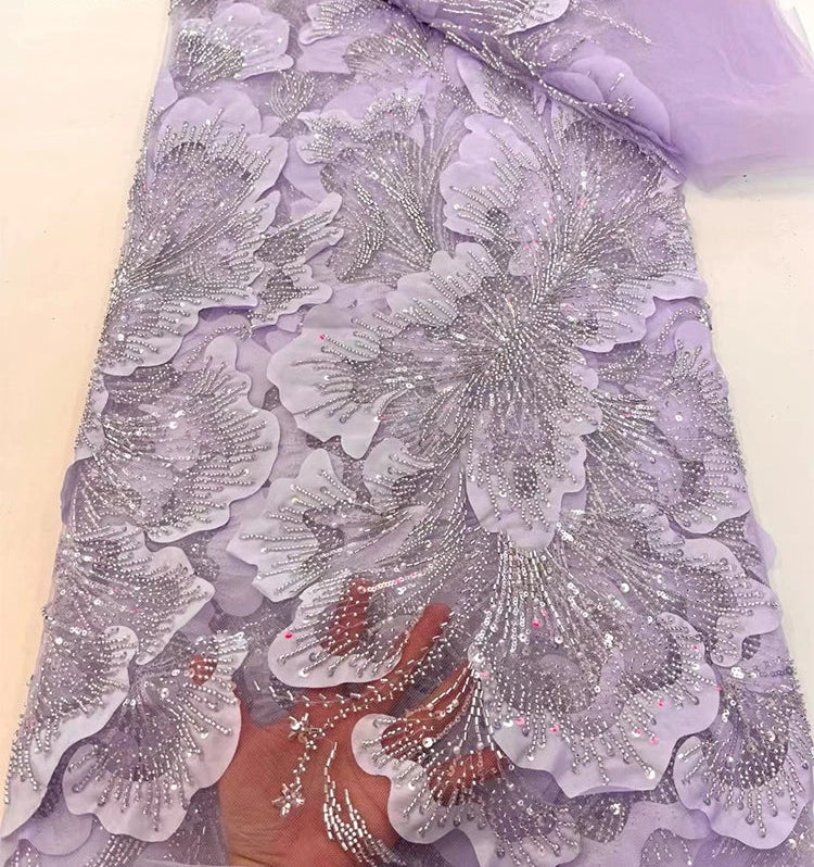 5 YARDS / 10 COLORS / Seraphine Beaded Embroidery Bridal Mesh Lace Fabric