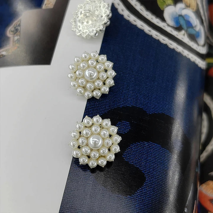 Opowal 18/23MM Shell Pearl Beaded Button - 6 PC