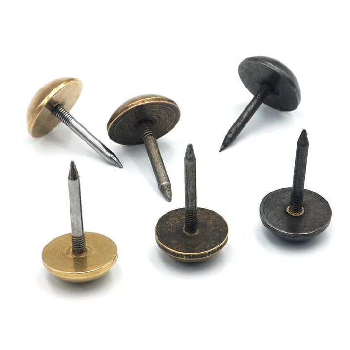 Round Dome Solid Brass Upholstery Nails