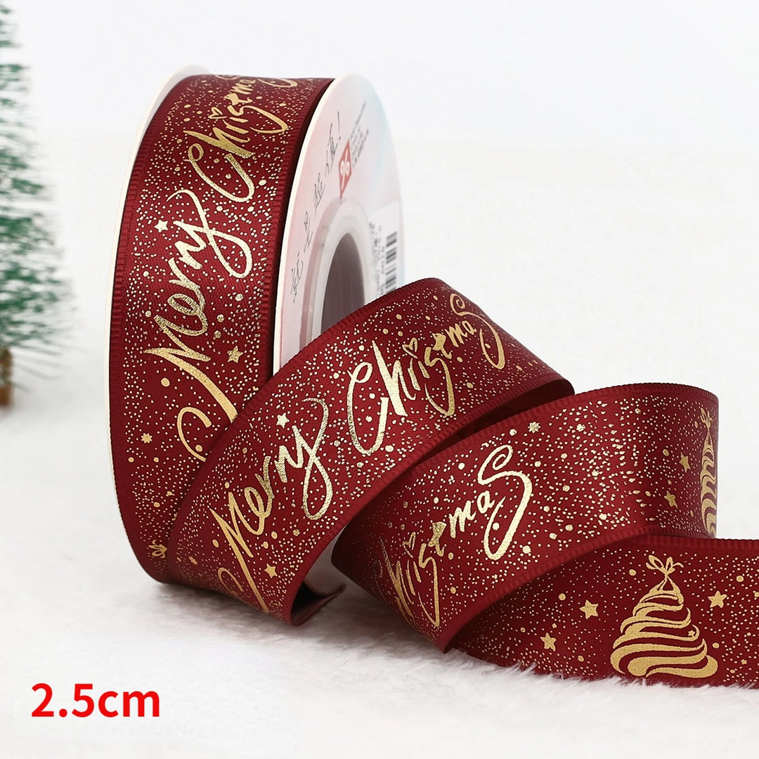 5 Yards / Polyester Printed Christmas Decoration Ribbon