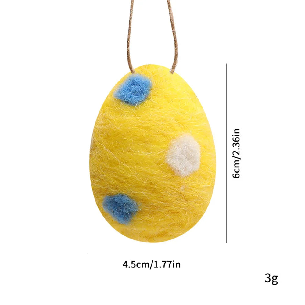 Daisy Wool Felt Easter Egg Ornaments