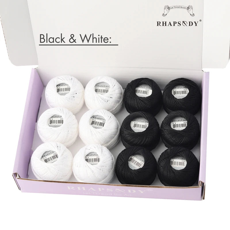 12 Roll / 100% Egyptian Cotton Crochet Thread Set