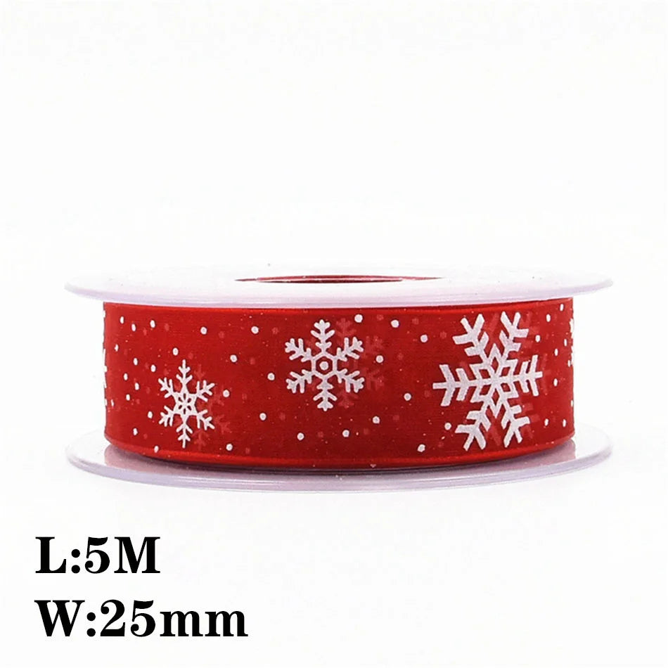 5 Meters / Christmas Satin Natural Organza Ribbon