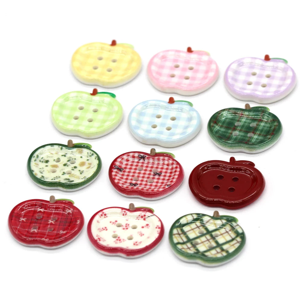 Totson 25mm Cute Fruit Shape Plastic Button - 10 PC