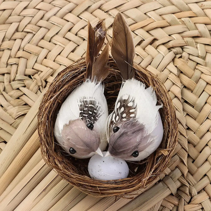 Easter Home Decor Birds with Rattan Nest Dolls