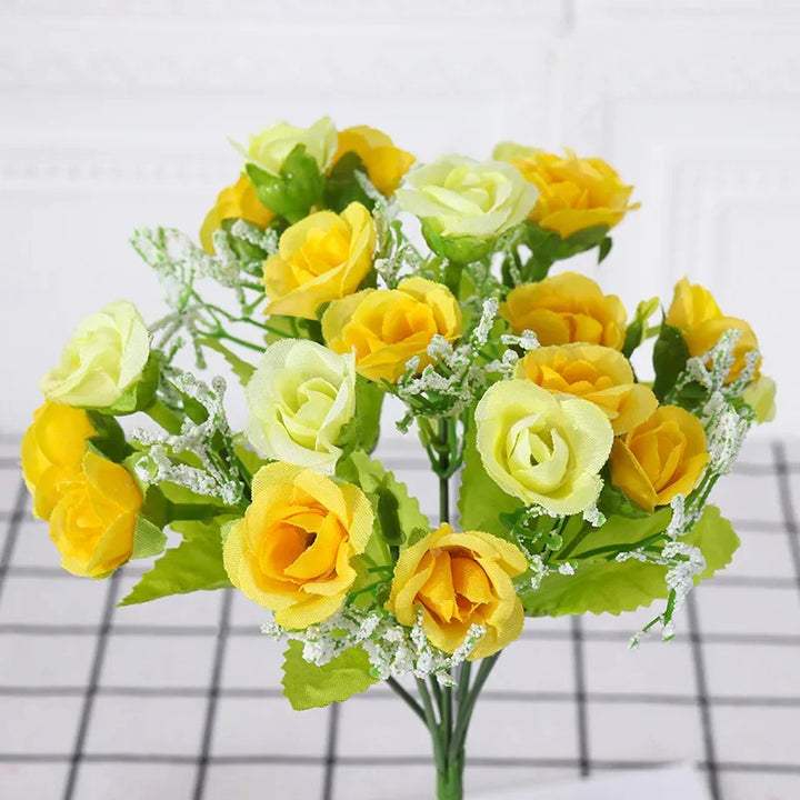 Zora 7 Fork Spring Color 21 Head Diamond Artificial Rose Flower