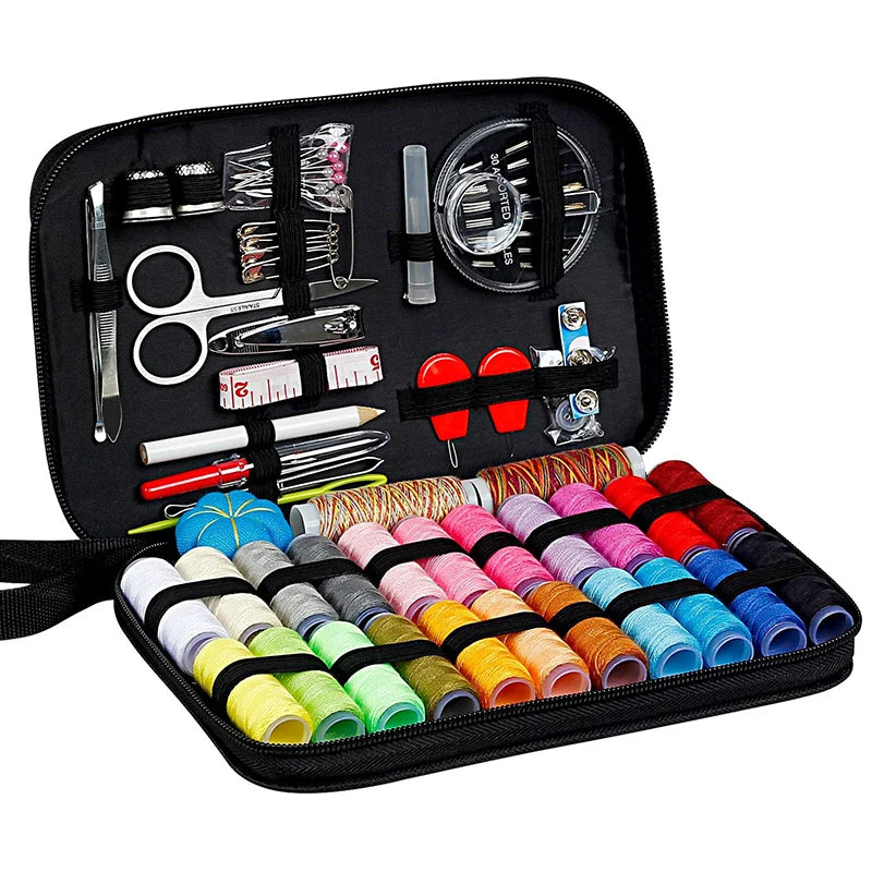 Complete Sewing Set with Threads, Needles and Scissors