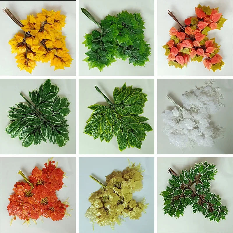 12pc Nuvola Artificial Banyan Leaf Leaves