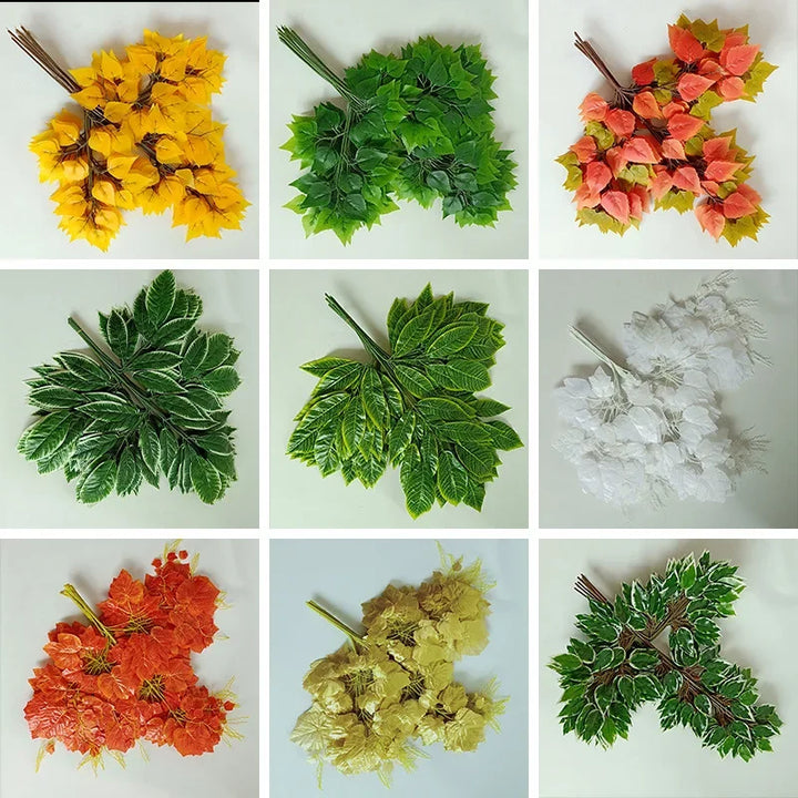 12pc Nuvola Artificial Banyan Leaf Leaves