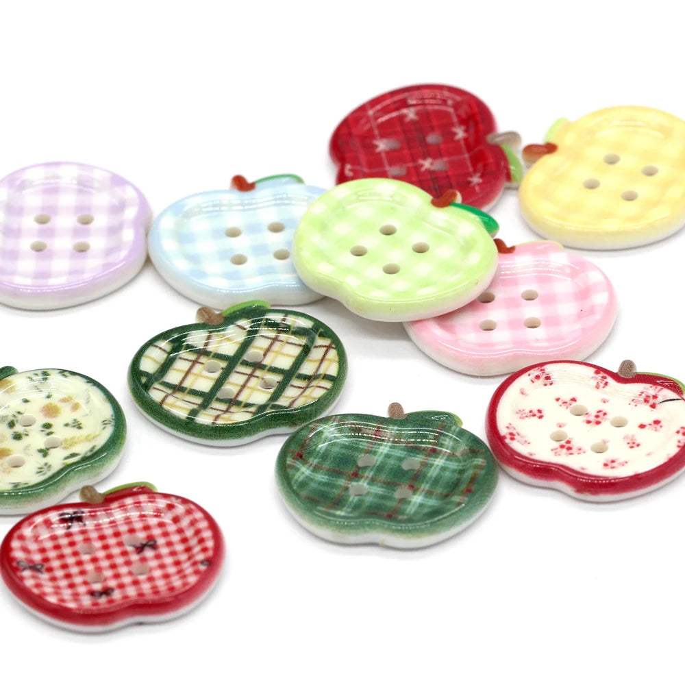 Totson 25mm Cute Fruit Shape Plastic Button - 10 PC