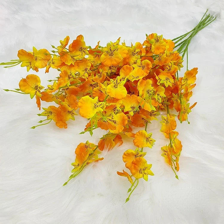 Aura 38 inch Artificial Dancing Orchid Yellow Fake Flower